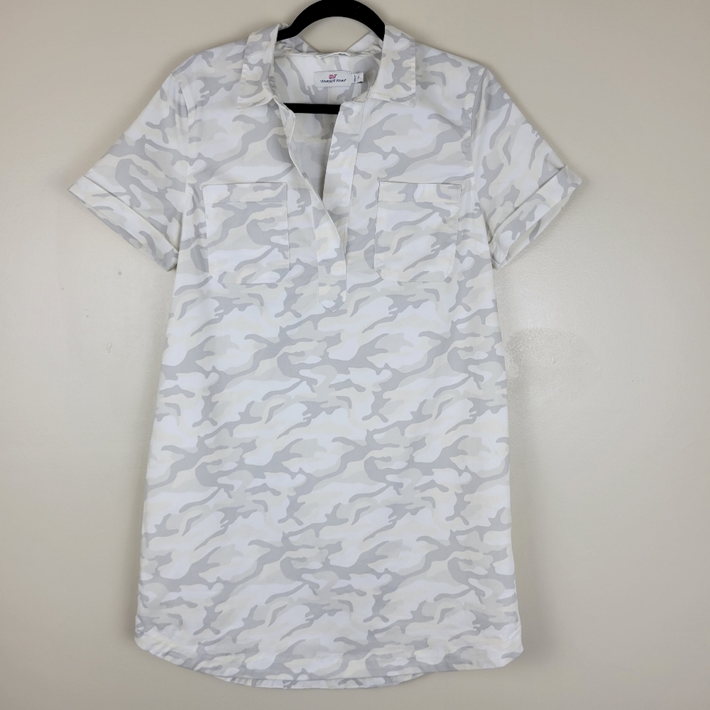 Vineyard Vines Margo Camo Utility Shirt Dress
